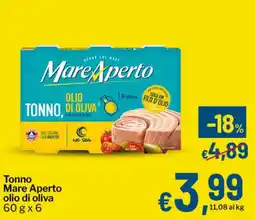 Qui Discount Tonno Mare Aperto olio di oliva offerta