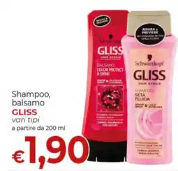 Supermercati Nonna Isa Shampoo, balsamo GLISS offerta