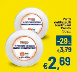 Qui Discount Piatti riutilizzabili fondi/piani Presto offerta