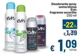 Qui Discount Deodorante spray uomo/donna Evin offerta