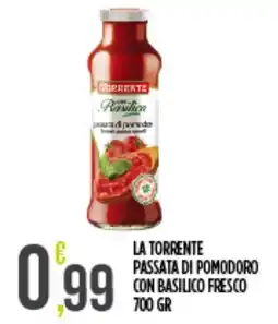 Supermercato Pollio La Torrente passata di pomodoro con basilico fresco offerta