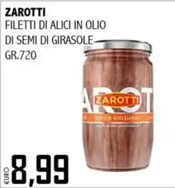 Big Food Filetti di alici in olio di semi di girasole Zarotti offerta