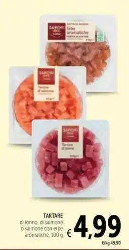 Spazio Conad Sapori Ice Tartare di tonno, di salmone o salmone con erbe aromatiche offerta