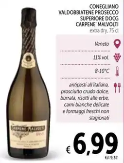 Spazio Conad Conegliano Valdobbiattene Prosecco Superiore DOCG Carpene' Malvolti offerta