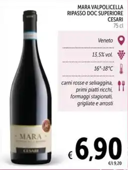 Spazio Conad Mara Valpolicella Ripasso Doc Superiore Cesari offerta