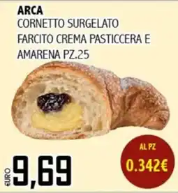 Big Food Arca cornetto surgelato farcito crema pasticcera e amarena offerta