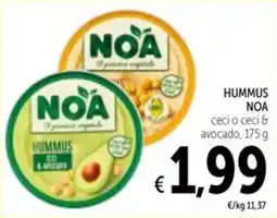 Spazio Conad Hummus NOA ceci o ceci & avocado offerta