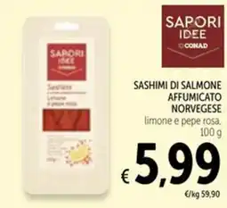 Spazio Conad Sashimi di salmone affumicato norvegese offerta