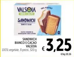 Spazio Conad Sandwich bianco e cacao Valsoia offerta
