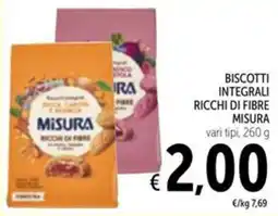 Spazio Conad Biscotti integrali ricchi di fibre Misura offerta