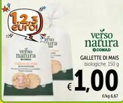 Spazio Conad Gallette di mais biologiche verso natura offerta