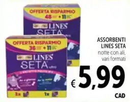 Spazio Conad Assorbenti Lines Seta notte con ali offerta