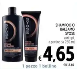 Spazio Conad Syoss Shampoo o Balsamo offerta