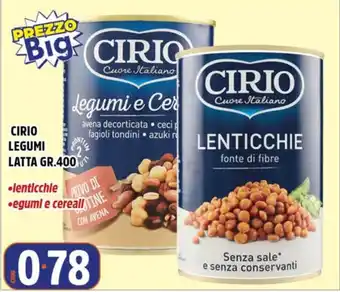 Big Food Cirio legumi e cereali offerta