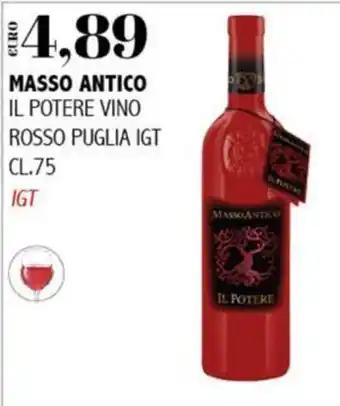 Big Food Masso Antico Il Potere Vino Rosso Puglia IGT offerta