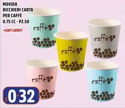 Big Food Movida bicchieri carta per caffè offerta