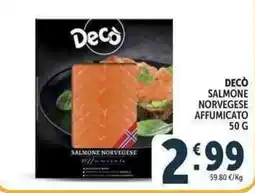 Deco Market Decò salmone norvegese affumicato offerta