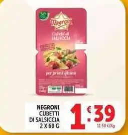 Deco Market Negroni cubetti di salsiccia offerta