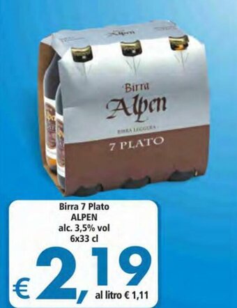 Alter Discount Alpen Birra 7 plato 6x33 cl offerta