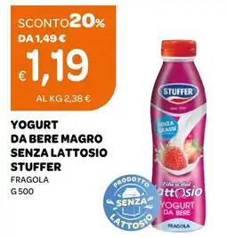 Ekom Yogurt da bere magro senza lattosio Stuffer fragola offerta