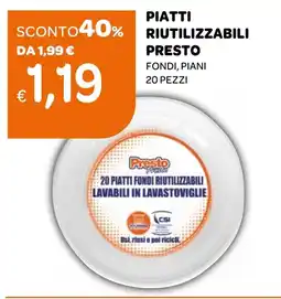 Ekom Piatti riutilizzabili Presto offerta