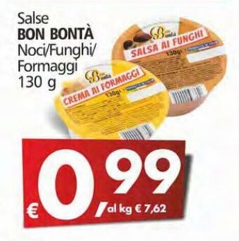 Alter Discount Bon Bontà Salse Noci/Funghi/Formaggi 130g offerta