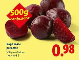 Lidl Rape rosse precotte offerta