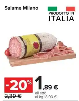 Carrefour Salame Milano offerta