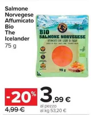 Carrefour Salmone Norvegese Affumicato Bio The Icelander offerta