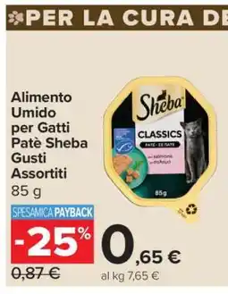 Carrefour Alimento Umido per Gatti Patè Sheba Gusti Assortiti offerta