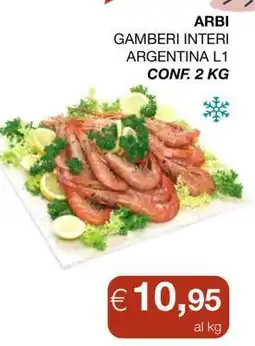 Coop ARBI Gamberi interi argentina L1 offerta