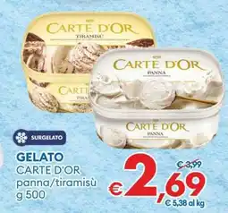 MD Discount GELATO CARTE D'OR panna/tiramisù g 500 offerta