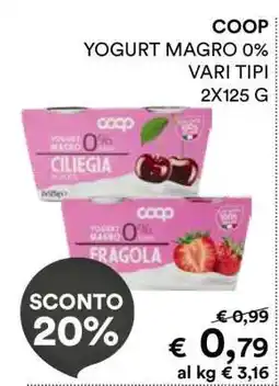 Coop COOP Yogurt Magro 0% offerta