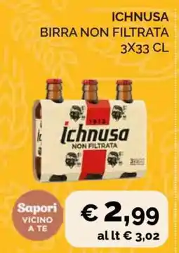 Coop ICHNUSA BIRRA NON FILTRATA 3X33 CL offerta
