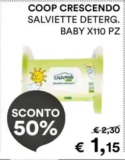 Coop COOP CRESCENDO SALVIETTE DETERG. BABY X110 PZ offerta