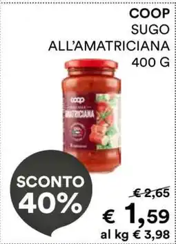 Coop COOP SUGO ALL’AMATRICIANA 400 G offerta