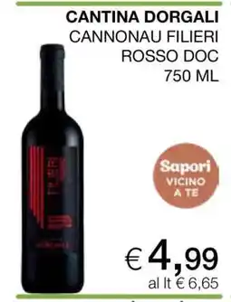 Coop CANTINA DORGALI CANNONAU FILIERI ROSSO DOC offerta