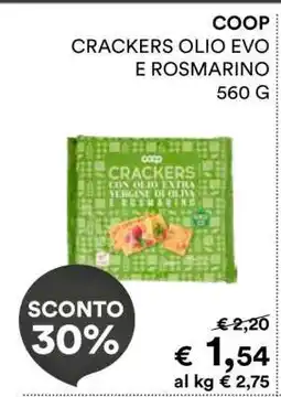 Coop COOP CRACKERS OLIO EVO E ROSMARINO offerta
