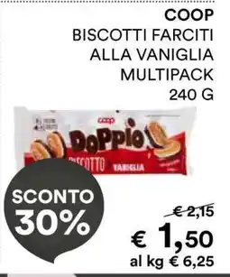 Coop COOP BISCOTTI FARCITI ALLA VANIGLIA MULTIPACK offerta