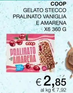 Coop COOP GELATO STECCO PRALINATO VANIGLIA E AMARENA offerta