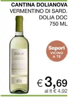 Coop CANTINA DOLIANOVA VERMENTINO DI SARD. DOLIA DOC offerta