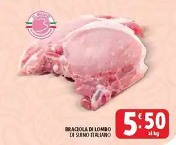 Deco Supermercati Braciola di lombo di suino italiano offerta