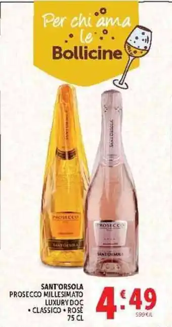 Deco Supermercati Sant'Orsola Prosecco Millesimato Luxury Doc offerta