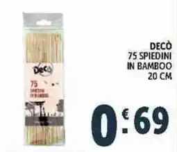 Deco Supermercati Decò spiedini in bamboo offerta