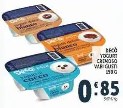 Deco Supermercati Decò yogurt cremoso vari gusti offerta
