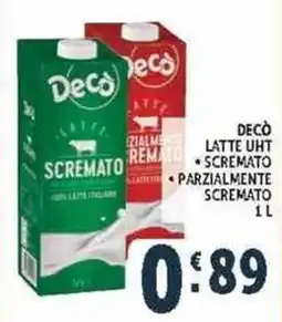 Deco Supermercati Decò latte UHT scremato offerta