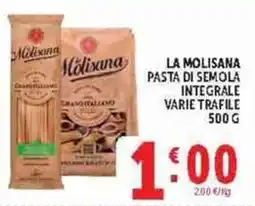 Deco Supermercati La Molisana pasta di semola integrale varie trafile offerta
