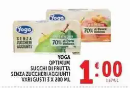 Deco Supermercati Yoga Optimum succhi di frutta senza zuccheri aggiunti offerta