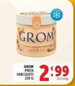 Deco Supermercati Grom pinta vari gusti offerta