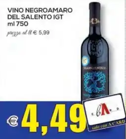 SuperOne Vino Negroamaro del Salento IGT Masso Antico offerta